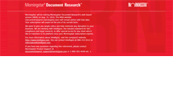 Desktop Screenshot of documentresearch.morningstar.com